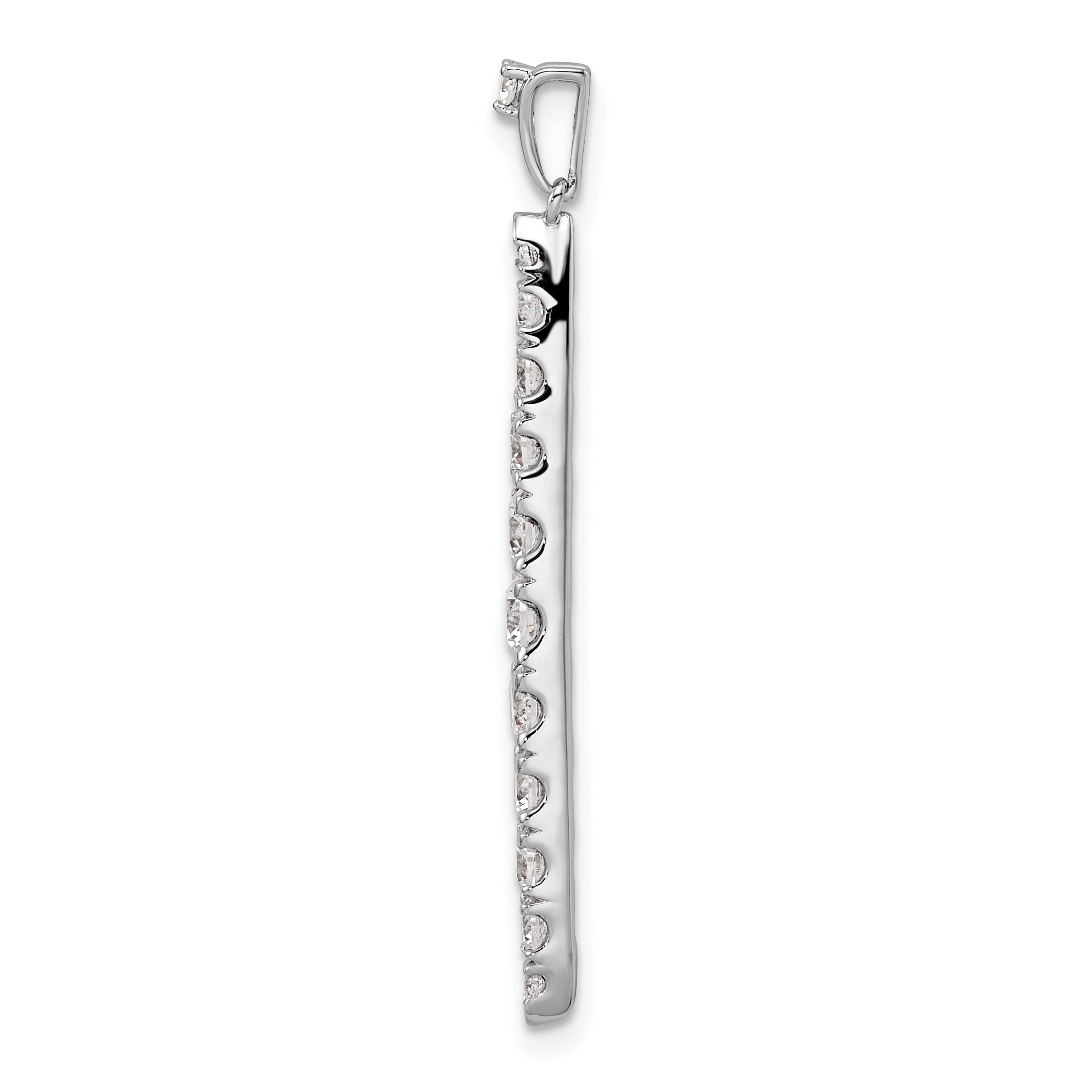 14k White Gold 1 carat Lab Grown Diamond VS/SI+ G+ Fashion Bar Pendant Secondary image