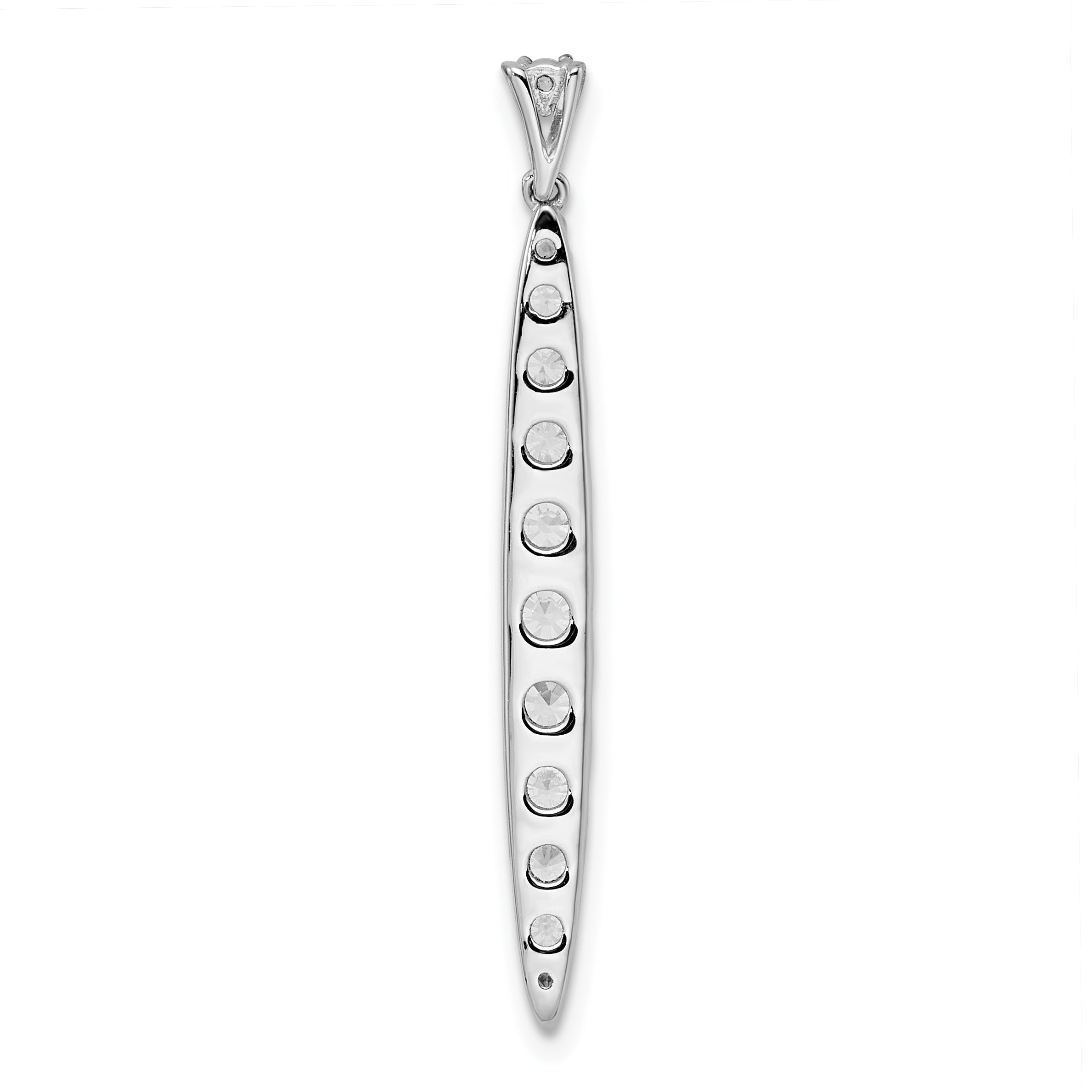 14k White Gold 1 carat Lab Grown Diamond VS/SI+ G+ Fashion Bar Pendant