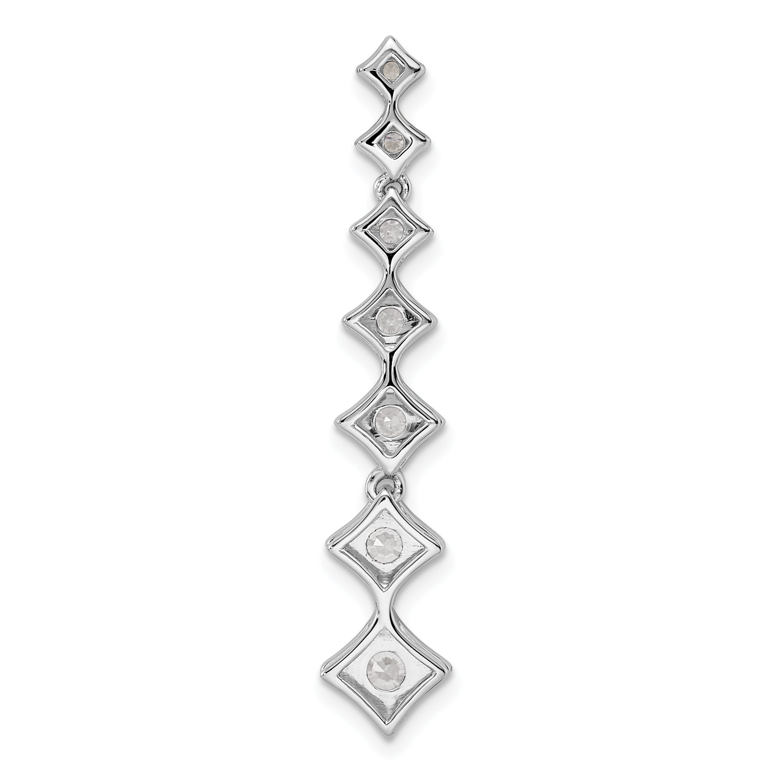 14k White Gold 1 carat Lab Grown Diamond VS/SI+ G+ Seven Stone Bar Chain Slide Pendant