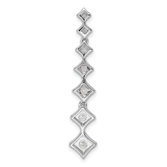 14k White Gold 1 carat Lab Grown Diamond VS/SI+ G+ Seven Stone Bar Chain Slide Pendant