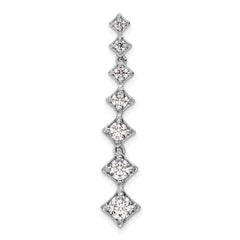 14k White Gold 1 carat Lab Grown Diamond VS/SI+ G+ Seven Stone Bar Chain Slide Pendant