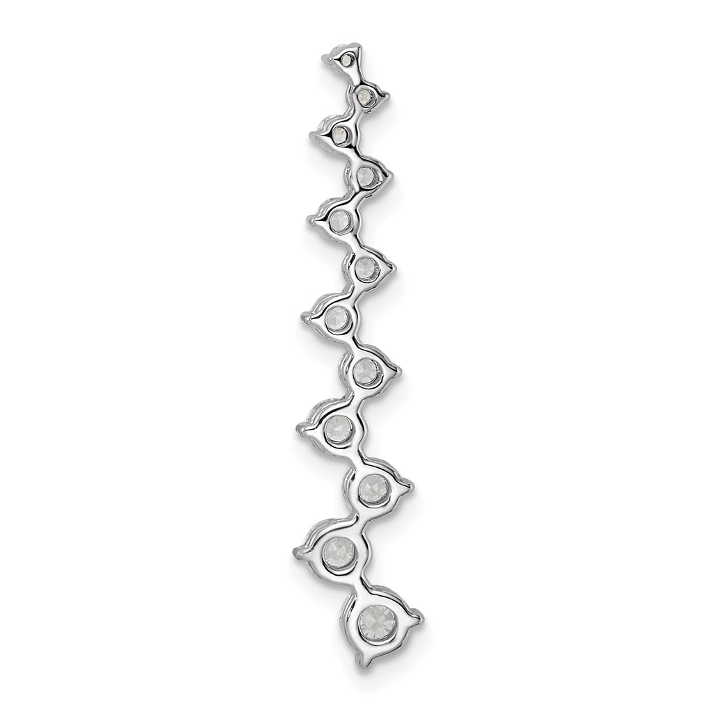 14k White Gold 1 carat Lab Grown Diamond VS/SI+ G+ Fashion Bar Chain Slide Pendant