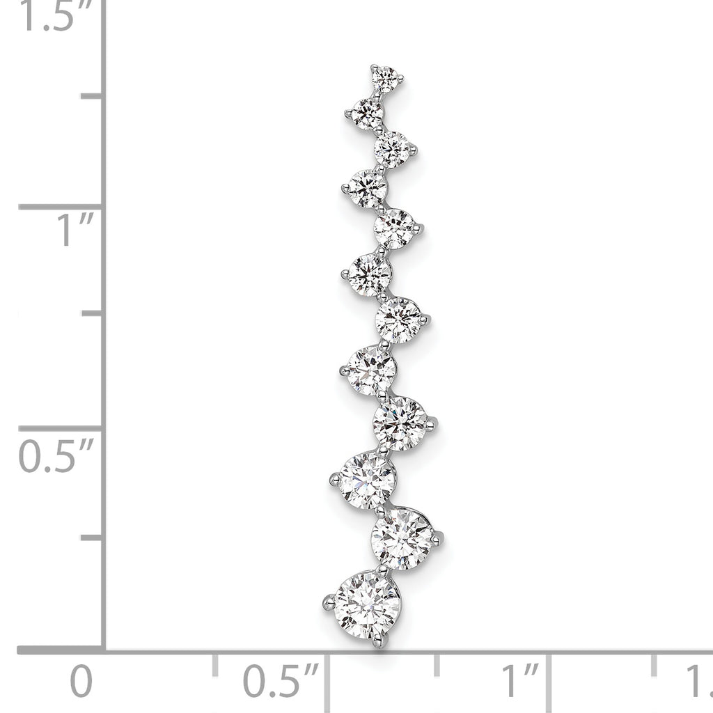 14k White Gold 1 carat Lab Grown Diamond VS/SI+ G+ Fashion Bar Chain Slide Pendant