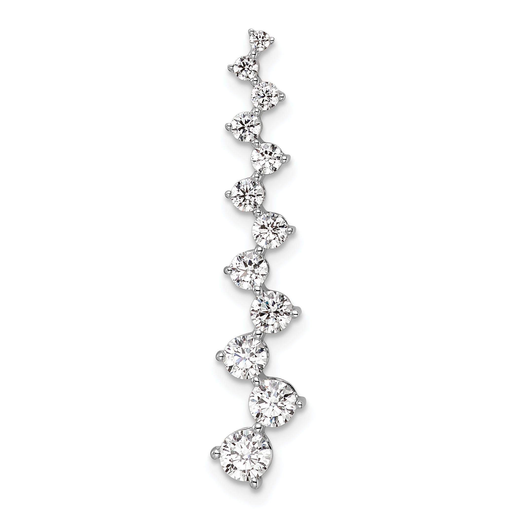 14k White Gold 1 carat Lab Grown Diamond VS/SI+ G+ Fashion Bar Chain Slide Pendant Main image