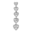 14k White Gold 1 carat Lab Grown Diamond VS/SI+ G+ Complete Five Heart Bar Chain Slide Pendant