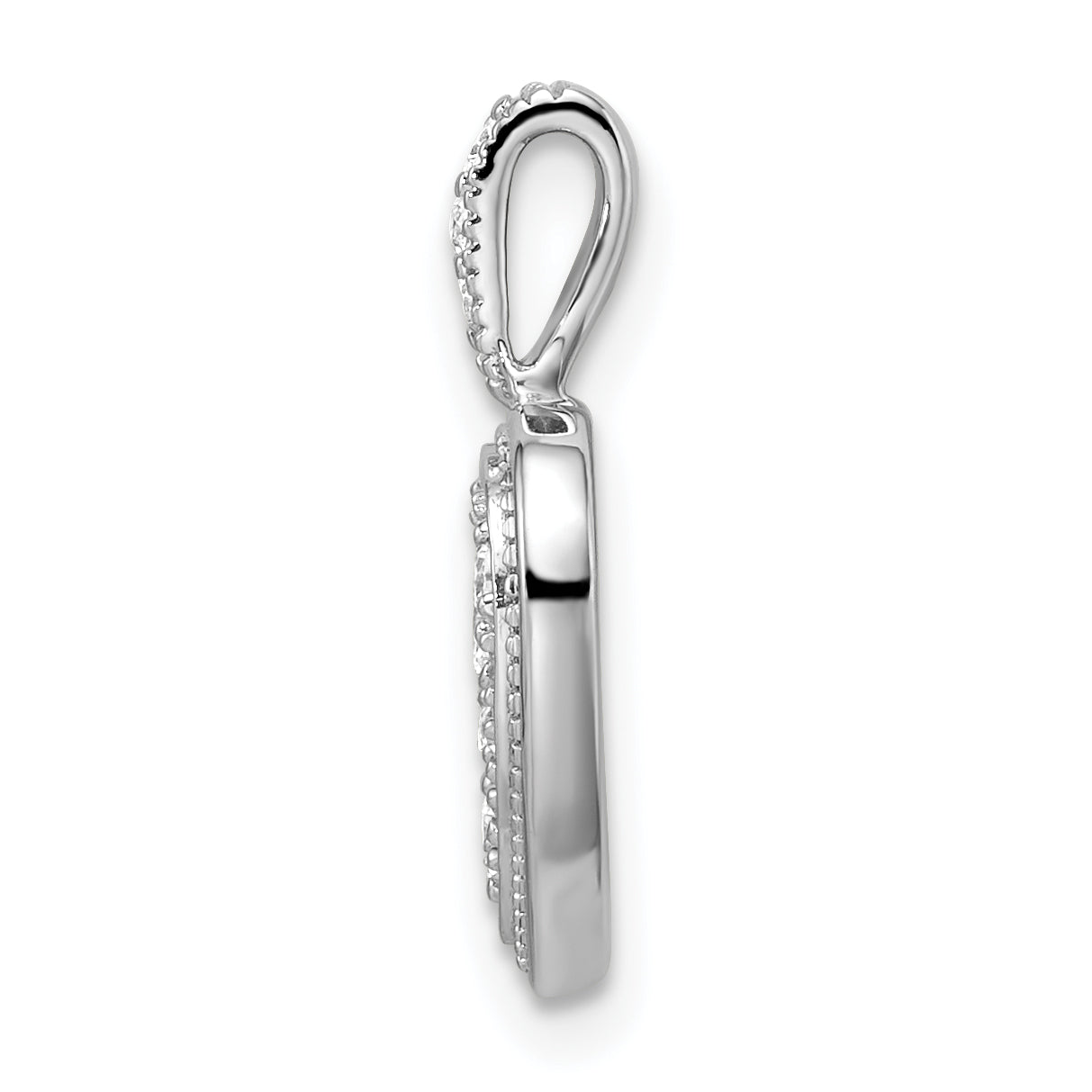 14k White Gold 3/8 carat Lab Grown Diamond VS/SI+ G+ Complete Framed Heart Pendant
