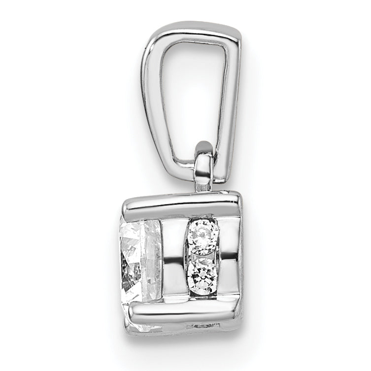 14k White Gold 1/2 carat Lab Grown Diamond VS/SI+ G+ Complete 18 inch Solitaire Pendant Necklace Secondary image