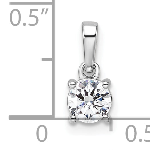 14k White Gold 1/2 carat Lab Grown Diamond VS/SI+ G+ Complete 18 inch Solitaire Pendant Necklace