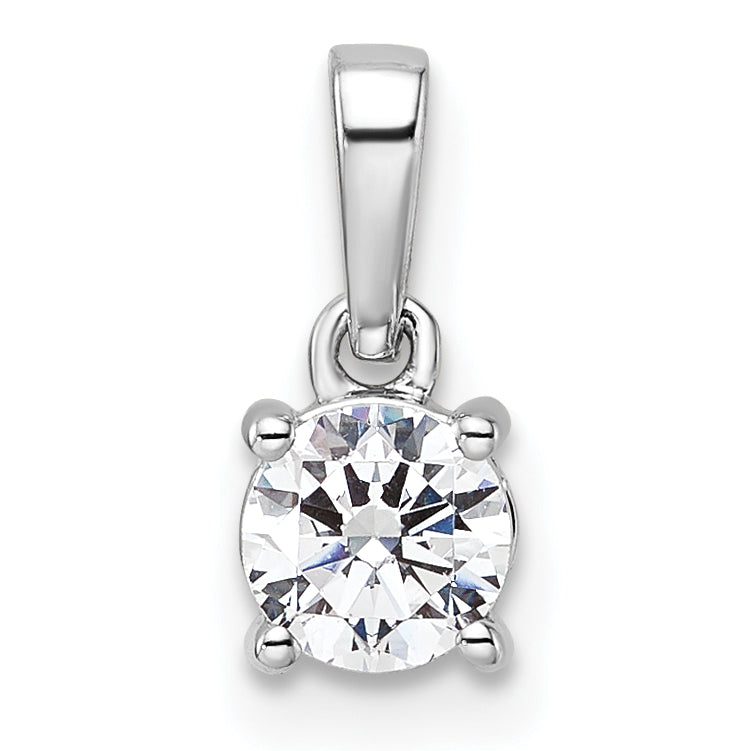 14k White Gold 1/2 carat Lab Grown Diamond VS/SI+ G+ Complete 18 inch Solitaire Pendant Necklace Main image
