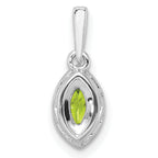 14k White Gold 1/10 carat Lab Grown Diamond VS/SI+ G+ and Peridot August Birthstone Pendant