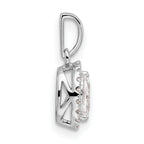 14k White Gold 1/10 carat Lab Grown Diamond VS/SI+ G+ and White Sapphire April Birthstone Pendant
