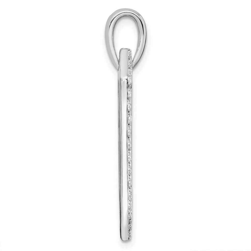Lab-Grown Diamond Dog Tag Pendant in 14K White Gold, 21mm (1 ct. tw.) - Sophia Jewelers