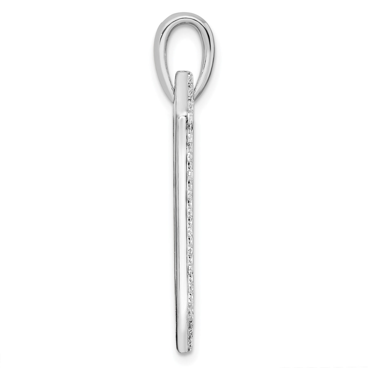Lab-Grown Diamond Dog Tag Pendant in 14K White Gold, 21mm (1 ct. tw.) - Sophia Jewelers