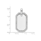 Lab-Grown Diamond Dog Tag Pendant in 14K White Gold, 21mm (1 ct. tw.) - Sophia Jewelers