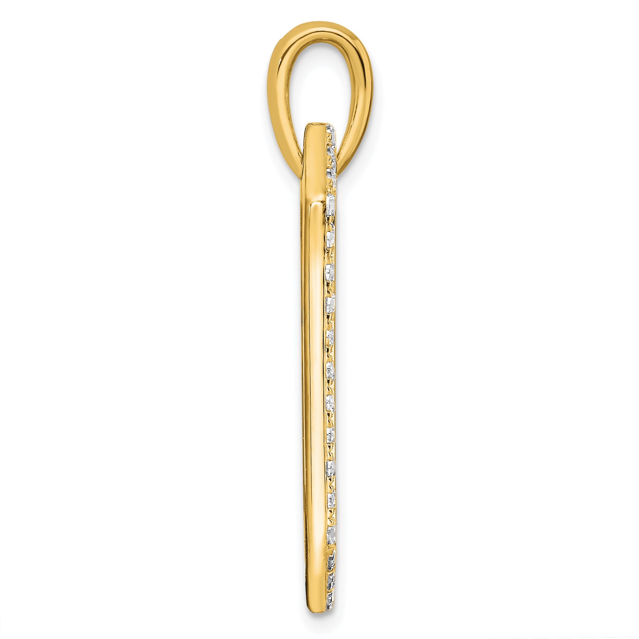 Lab-Grown Diamond Dog Tag Pendant in 14K Yellow Gold, 21mm (1 ct. tw.) Secondary image