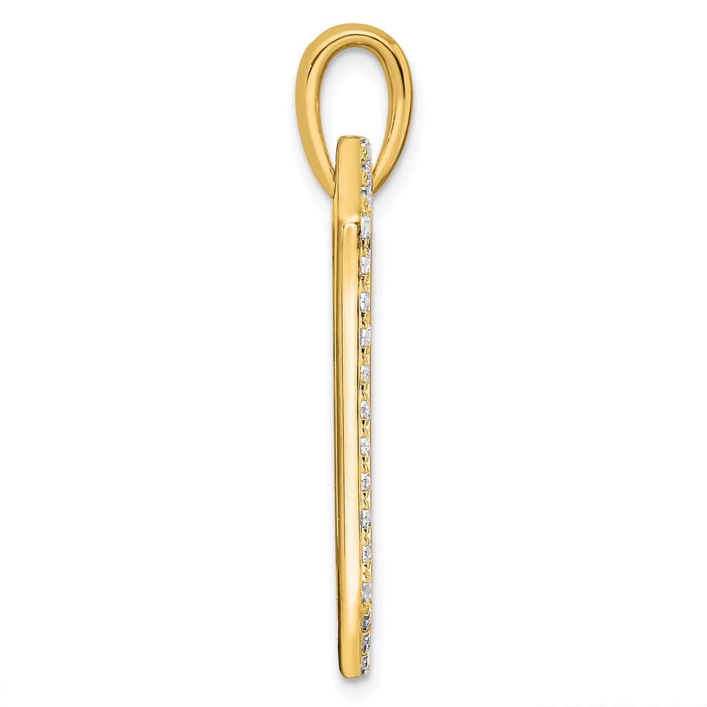 Lab-Grown Diamond Dog Tag Pendant in 14K Yellow Gold, 21mm (1 ct. tw.) - Sophia Jewelers