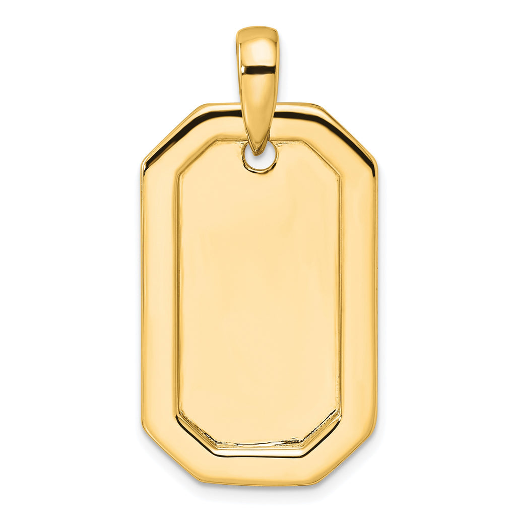 Lab-Grown Diamond Dog Tag Pendant in 14K Yellow Gold, 21mm (1 ct. tw.) - Sophia Jewelers