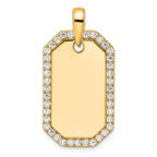 Lab-Grown Diamond Dog Tag Pendant in 14K Yellow Gold, 21mm (1 ct. tw.) - Sophia Jewelers