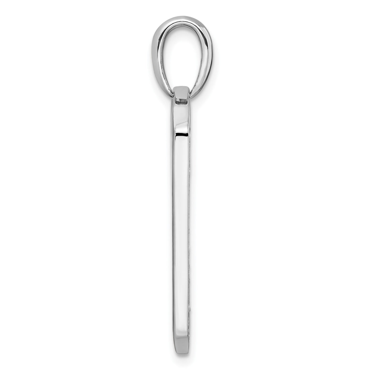 Lab-Grown Diamond Dog Tag Pendant in 14K White Gold, 19mm (3/4 ct. tw.) - Sophia Jewelers