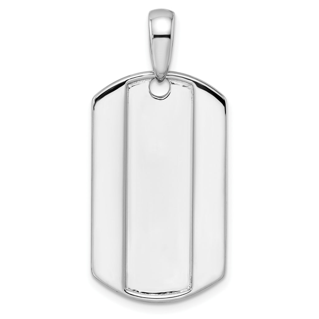 Lab-Grown Diamond Dog Tag Pendant in 14K White Gold, 19mm (3/4 ct. tw.) - Sophia Jewelers