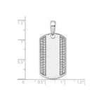 Lab-Grown Diamond Dog Tag Pendant in 14K White Gold, 19mm (3/4 ct. tw.) - Sophia Jewelers