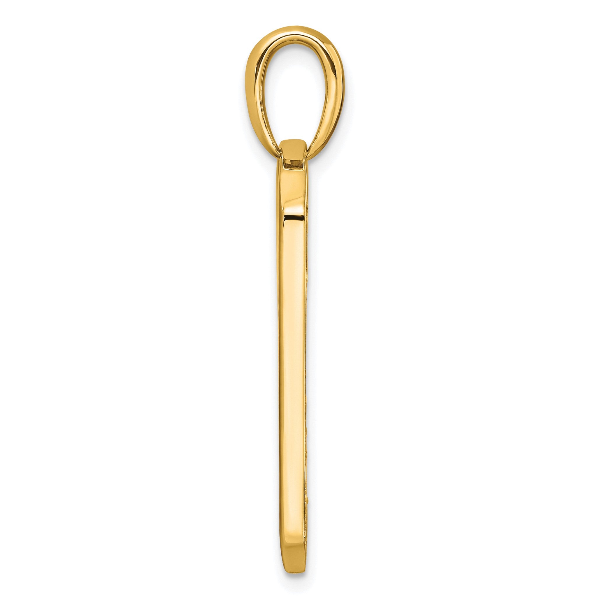 Lab-Grown Diamond Dog Tag Pendant in 14K Yellow Gold, 19mm (3/4 ct. tw.) Secondary image