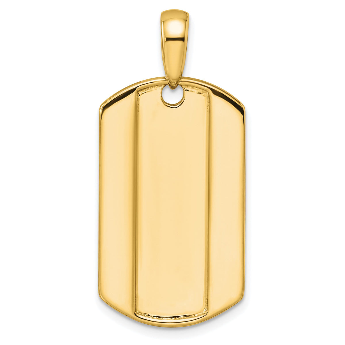 Lab-Grown Diamond Dog Tag Pendant in 14K Yellow Gold, 19mm (3/4 ct. tw.) - Sophia Jewelers