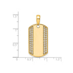 Lab-Grown Diamond Dog Tag Pendant in 14K Yellow Gold, 19mm (3/4 ct. tw.) - Sophia Jewelers