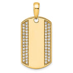 Lab-Grown Diamond Dog Tag Pendant in 14K Yellow Gold, 19mm (3/4 ct. tw.) - Sophia Jewelers