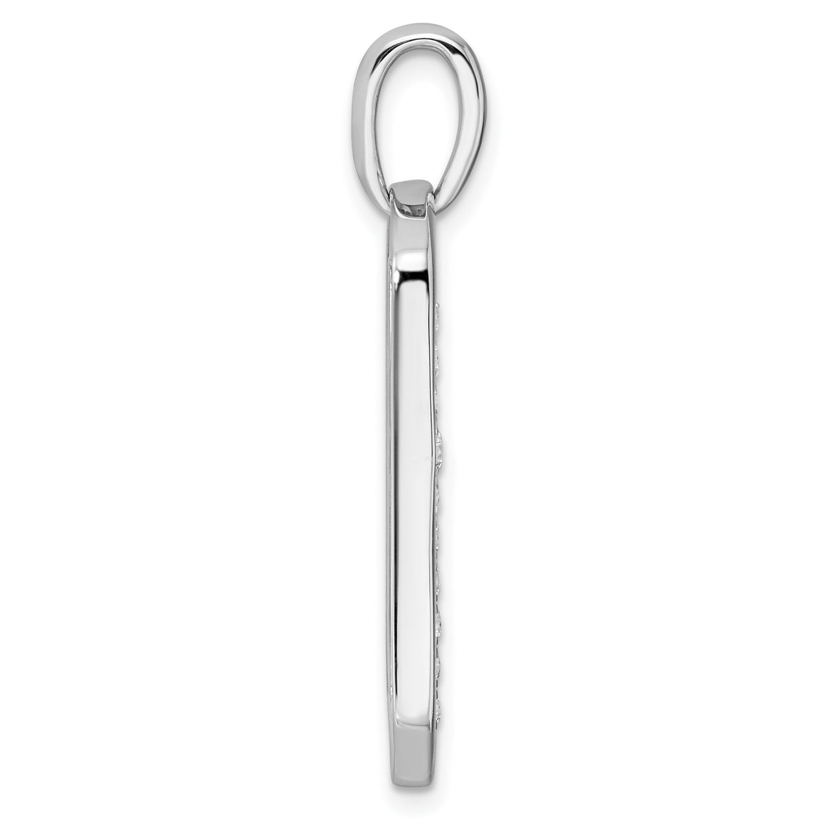 Lab-Grown Diamond Cross Dog Tag Pendant in 14K White Gold, 20mm (1/2 ct. tw.) - Sophia Jewelers