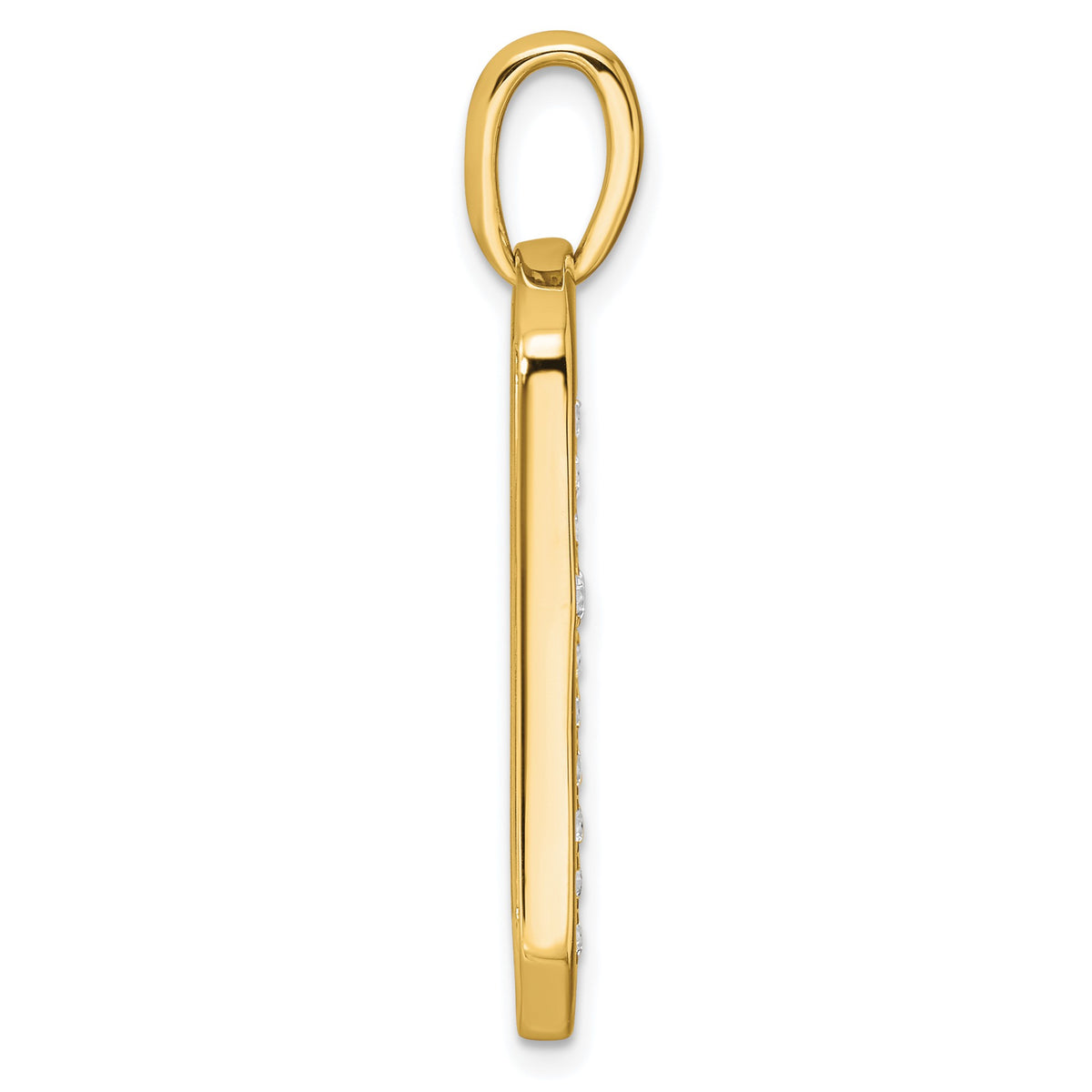 Lab-Grown Diamond Cross Dog Tag Pendant in 14K Yellow Gold, 20mm (1/2 ct. tw.) - Sophia Jewelers