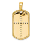 Lab-Grown Diamond Cross Dog Tag Pendant in 14K Yellow Gold, 20mm (1/2 ct. tw.) - Sophia Jewelers
