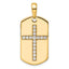 Lab-Grown Diamond Cross Dog Tag Pendant in 14K Yellow Gold, 20mm (1/2 ct. tw.) - Sophia Jewelers