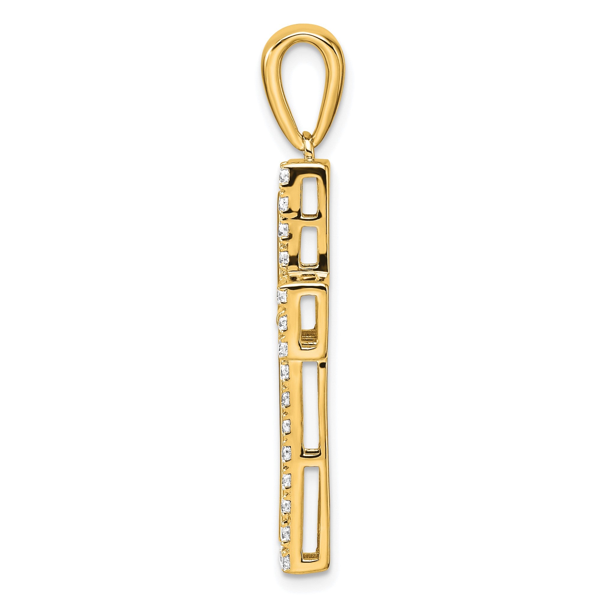 Lab-Grown Diamond Cross Pendant in 14K Yellow Gold, 20mm (1 ct. tw.) Secondary image