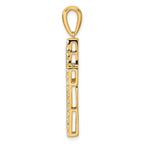Lab-Grown Diamond Cross Pendant in 14K Yellow Gold, 20mm (1 ct. tw.) - Sophia Jewelers