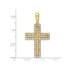 Lab-Grown Diamond Cross Pendant in 14K Yellow Gold, 20mm (1 ct. tw.) - Sophia Jewelers