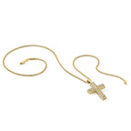 Lab-Grown Diamond Cross Pendant in 14K Yellow Gold, 20mm (1 ct. tw.) - Sophia Jewelers
