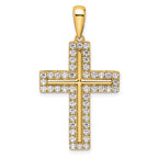 Lab-Grown Diamond Cross Pendant in 14K Yellow Gold, 20mm (1 ct. tw.) - Sophia Jewelers