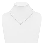14k White Gold 1/2 carat Lab Grown Diamond VS/SI+ G+ Round Complete 18 inch Solitaire Slide Necklace