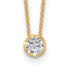 14k 1/2 carat Lab Grown Diamond VS/SI+ G+ Round Complete 18 inch Solitaire Slide Necklace