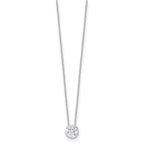 Round Lab-Grown Diamond Solitaire Necklace in 14K White Gold (1 ct. tw.), 18 Inch - Sophia Jewelers