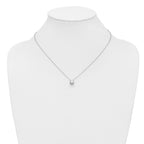 14k White Gold 1 carat Lab Grown Diamond VS/SI+ G+ Round Complete 18 inch Solitaire Slide Necklace