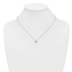 14k White Gold 1 carat Lab Grown Diamond VS/SI+ G+ Round Complete 18 inch Solitaire Slide Necklace