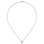 Round Lab-Grown Diamond Solitaire Necklace in 14K White Gold (1 ct. tw.), 18 Inch - Sophia Jewelers