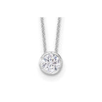 Round Lab-Grown Diamond Solitaire Necklace in 14K White Gold (1 ct. tw.), 18 Inch - Sophia Jewelers