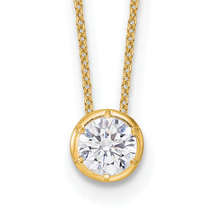 14k 1 carat Lab Grown Diamond VS/SI+ G+ Round Complete 18 inch Solitaire Slide Necklace