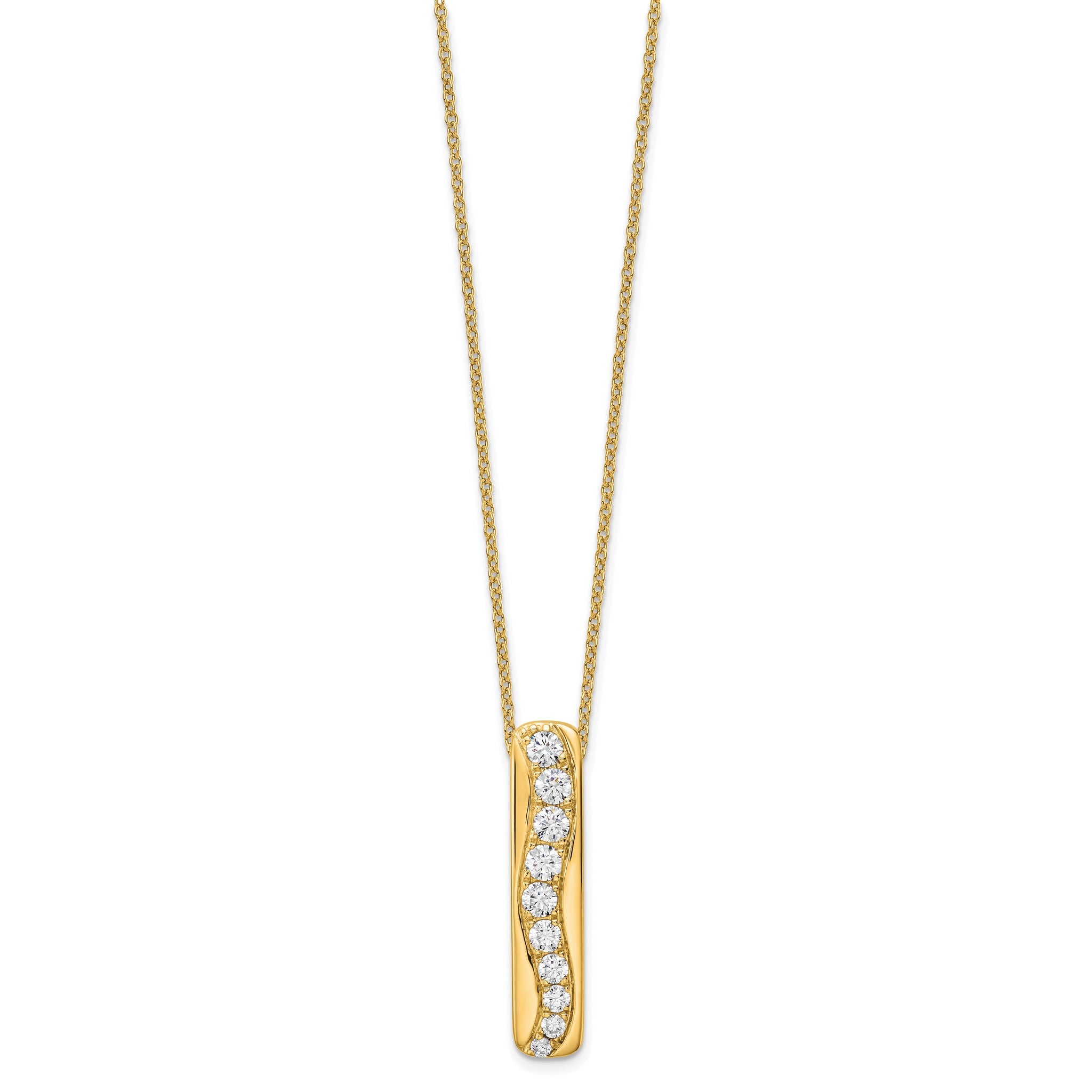 Lab-Grown Diamond Bar Slide Necklace in 14K Yellow Gold (3/4 ct. tw.), 18 Inch Secondary image
