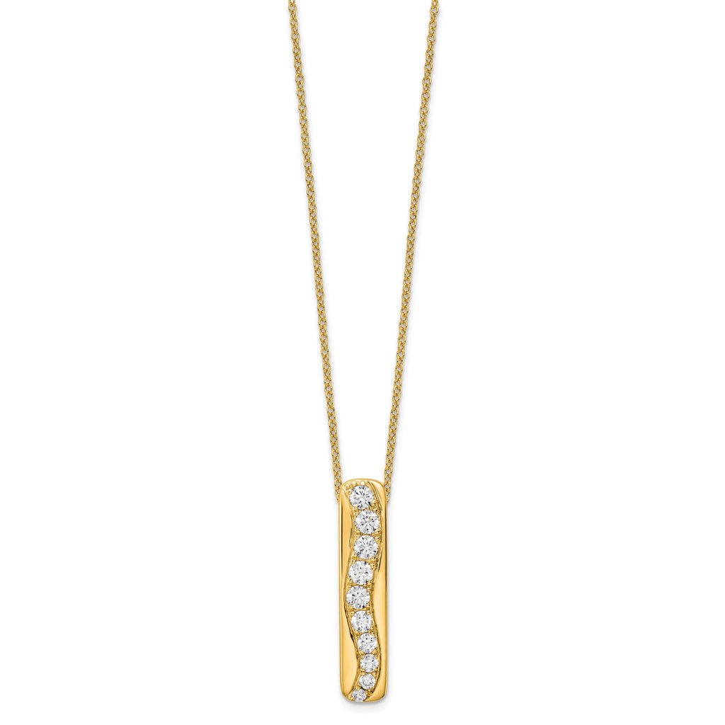 Lab-Grown Diamond Bar Slide Necklace in 14K Yellow Gold (3/4 ct. tw.), 18 Inch - Sophia Jewelers