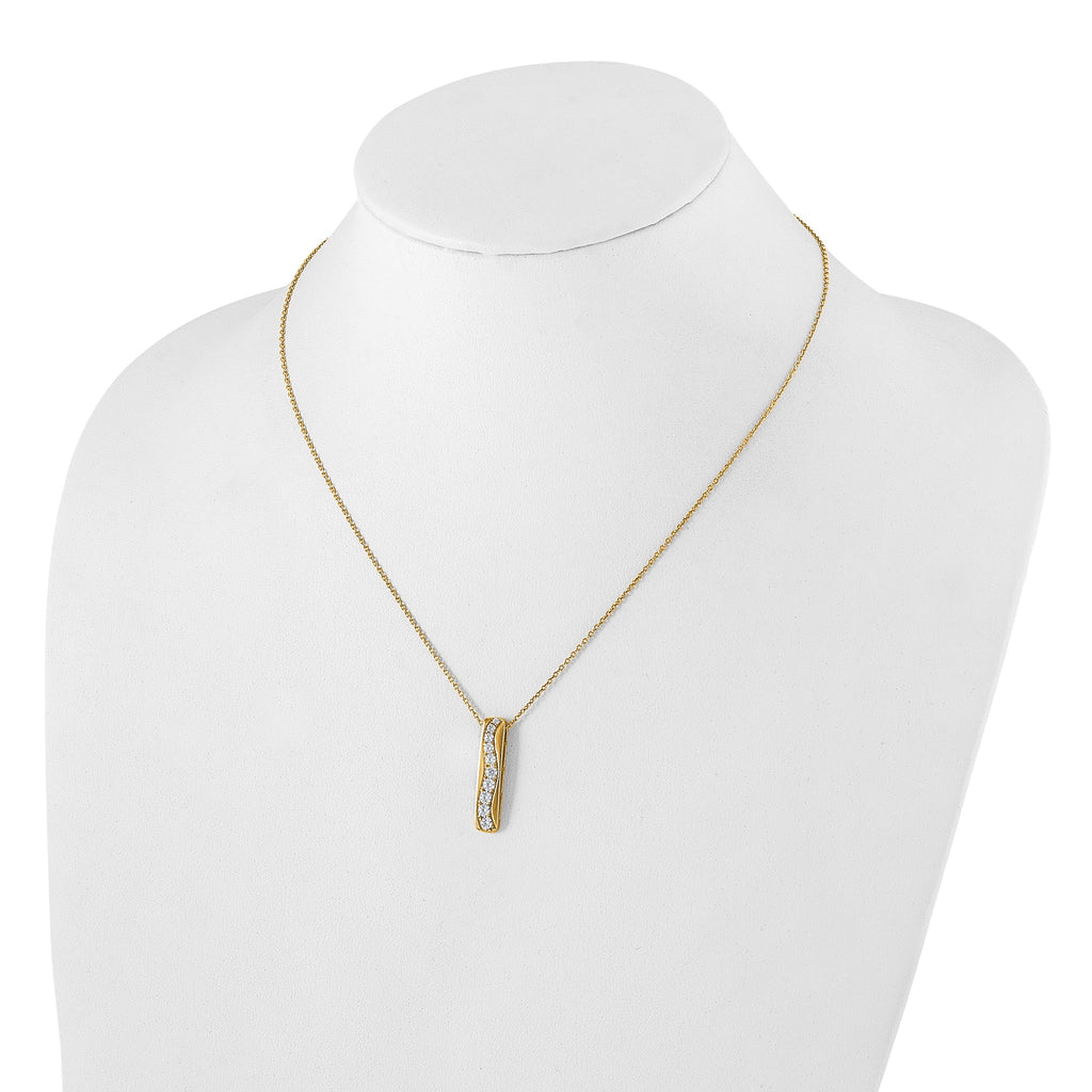 Lab-Grown Diamond Bar Slide Necklace in 14K Yellow Gold (3/4 ct. tw.), 18 Inch - Sophia Jewelers