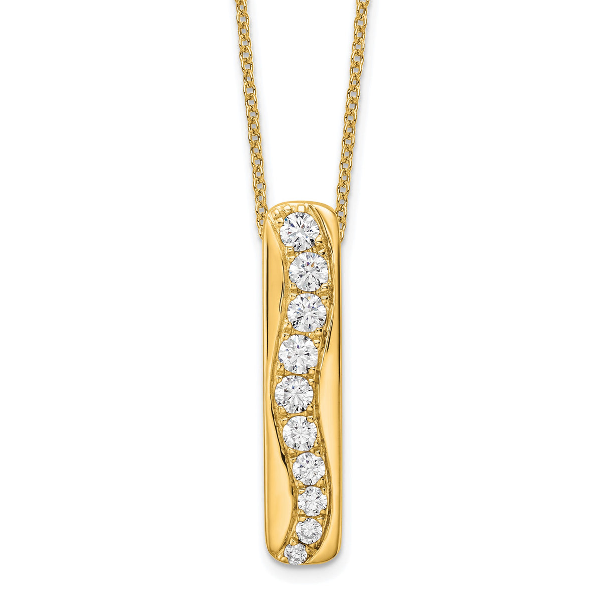 Lab-Grown Diamond Bar Slide Necklace in 14K Yellow Gold (3/4 ct. tw.), 18 Inch - Sophia Jewelers Main image